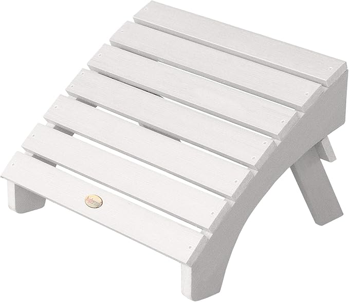 highwood AD-KITCHL1-WHE Hamilton Folding & Reclining Adirondack Chair with Ottoman, White