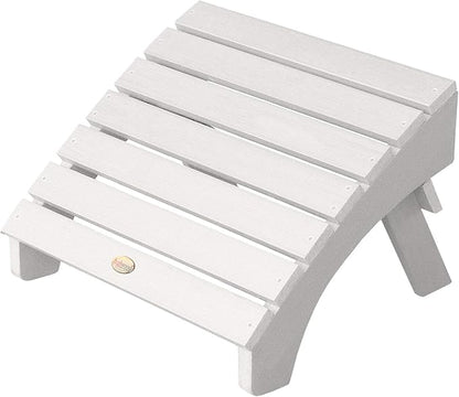 highwood AD-KITCHL1-WHE Hamilton Folding & Reclining Adirondack Chair with Ottoman, White