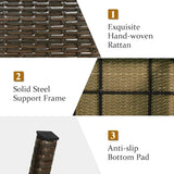 HAPPYGRILL Outdoor Wicker Table Folding Rattan Standing Coffee Side Table for Patio Lawn Bistro Poolside Garden - Photo 6