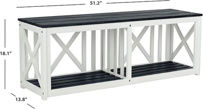 SAFAVIEH Outdoor Collection Branco Dark Slate Grey Bench