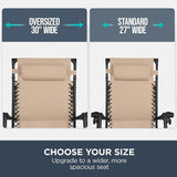 Best Choice Products 30” Wide Folding Zero Gravity Outdoor Recliner Patio Lounge Chair w/Adjustable Canopy Shade - Photo 4