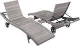 LUMISOL Patio Wicker Chaise Lounge Chairs Set of 2 - Photo 9