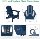 Domi Folding Adirondack Chair Set of 6, HDPE All-Weather Adirondack Chairs with Cup Holder - Photo 3
