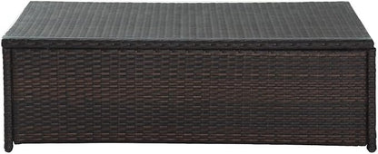 Crosley Furniture Palm Harbor All Weather Rattan Wicker Outdoor Coffee Table for Patio, Deck, Porch, Brown