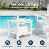 18" Outdoor Side Table, 2-Tier Patio Side Table, Weather Resistant, Easy Assembled - Photo 4