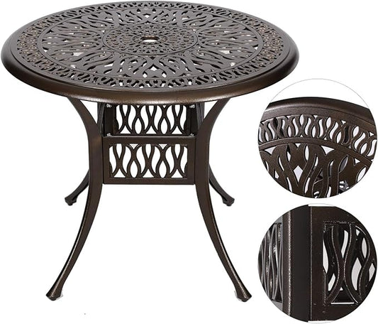 YUSING 3 Piece Outdoor Patio Bistro Set,35" Bistro Dining Table and 2 Backyard Garden Chairs,Furniture Set for Kitchen,Garden,Yard