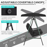 AECOJOY 2-Seat Outdoor Patio Swing Chair with Adjustable Canopy, Porch Swings Chairs for Adult - Photo 2