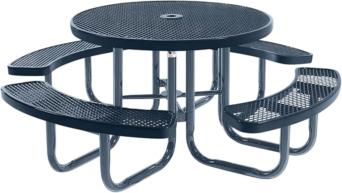 COATEDOUTDOORFURNITURE Heavy-Duty Portable Outdoor Picnic Table with Umbrella Hole - Photo 1
