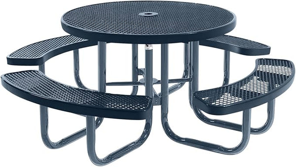 COATEDOUTDOORFURNITURE Heavy-Duty Portable Outdoor Picnic Table with Umbrella Hole - Photo 1