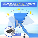 Oversized Extra Wide Tanning Chair with Sun Canopy Face Hole Padded Adjustable Washable - Photo 4