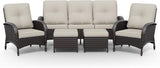 Joyside Wicker Patio Furniture Set, 5 Piece Outdoor Furniture Set with Thickened Cushions, High Back, Deep Seating - Photo 8