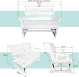 Fortune Candy Patio Glider with Cup Holders, High Roll Back and Deep Contoured Seat,Heavy Duty 800 Lb (White, 2-Seater) - Photo 2