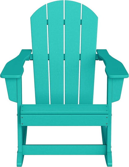 WestinTrends Malibu Outdoor/Patio Poly Adirondack Rocking Chair, Turquoise
