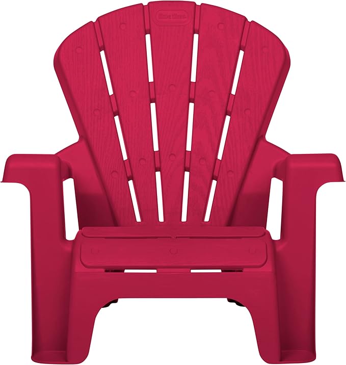 Little Tikes Kids Garden Chair 2 Pack in Red, Outdoor Toddler Activity Adirondack Chairs for Picnic, Garden, Patio, Backyard & Beach, Outdoor Chair Set