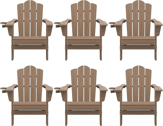 KINGYES Folding HDPE Adirondack Chairs
