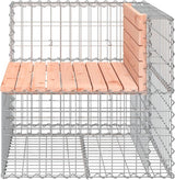Solid Wood Garden Bench with Gabion Design in Natural Wood Tone and Silver, Foldable Two-Seater for Patio and Balcony - Photo 5