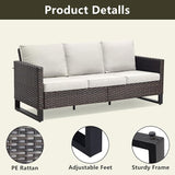 Rilyson Wicker Outdoor Patio Furniture Set - 7 Piece Patio Conversation Set with 4 Swivel Rocker Chairs - Photo 5
