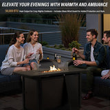 Belord Patio Furniture Set with Fire Pit Table - 8 Piece Outdoor Wicker Furniture Set with 43" 50000 BTU Propane Fire - Photo 3