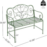 Outdoor Garden Bench, Green - Photo 2