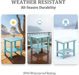 OTSUN Adirondack Outdoor Side Table, 16" HDPE Patio Side Table with Shelf - Photo 5