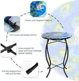 12 Inch Round Peacocks Glass Side Table, Patio Small Table, Outdoor Side Table, Outdoor Bar Table - Photo 4