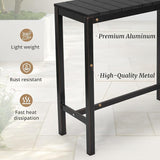 Outdoor Bar Table, 45" Patio Bar Height Counter Console Table, Black Waterproof HDPS Slatted Top and Bronze Leg - Photo 5