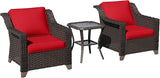 3 Pieces Patio Conversation Furniture Set - 2 Armchairs, 1 Side Table - Photo 6