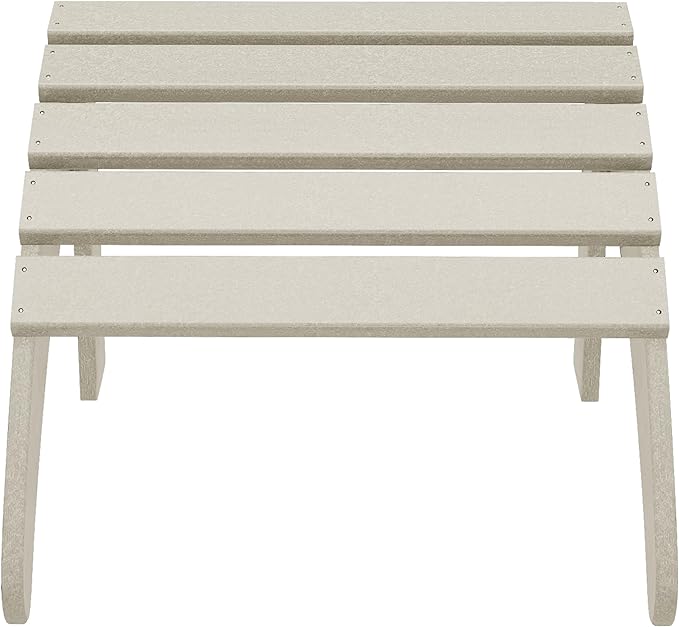 WestinTrends Outdoor Patio Adirondack Ottoman Foot Rest, All Weather Poly Lumber Foot Stool for Adirondack Chair, Widely Used for Outside Porch Pool Lawn Backyard, Sand