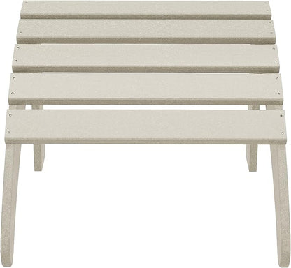 WestinTrends Outdoor Patio Adirondack Ottoman Foot Rest, All Weather Poly Lumber Foot Stool for Adirondack Chair, Widely Used for Outside Porch Pool Lawn Backyard, Sand