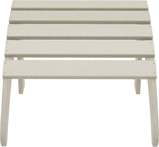 WestinTrends Outdoor Patio Adirondack Ottoman Foot Rest, All Weather Poly Lumber Foot Stool for Adirondack Chair, Widely Used for Outside Porch Pool Lawn Backyard, Sand