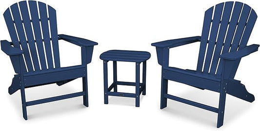 POLYWOOD South Beach 3-Piece Adirondack Chair Set with Side Table