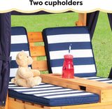 KidKraft Wooden Outdoor Double Chaise Lounge with Cup Holders, Kid's Patio Furniture - Photo 7