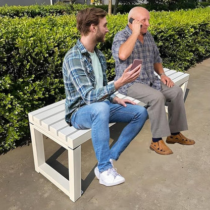2-Person Garden Bench Seat Outdoor Benches Metal Park Bench Patio Seat 3.3ft 3.9ft 4.9ft 5.9ft Weather Resistance Backless Front Porch Chair Easy Installation(Purple,5.9ft)