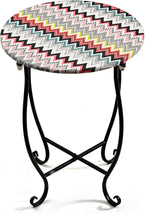 Patio Side Table, Versatile 14" Round Side Table Metal Stand for Balcony Yard Porch Bedside Rocking Chair and Pool Chair - Photo 1