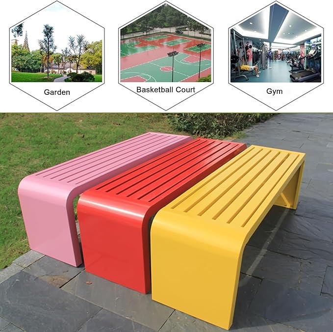 Waterproof Outdoor Garden Bench, Steel Frame Outdoor Bench, Metal Garden Bench 100/120/150/180cm, 500 LBS Weight Capacity, for Park Yard Patio Deck Lawn (Color : Black, Size : 39x15x18inch)