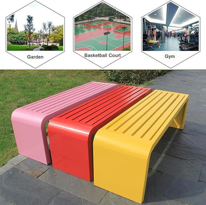 Outdoor Patio Bench, Park Bench Outdoor Bench Metal Bench Backless Benches, 660Lbs Weight Capacity, for Porch, Garden, Park, Backyard(Black,120x40x45CM)