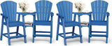 Ciokea Tall Adirondack Chairs Set of 4, HDPE Outdoor Adirondack Bar Stools with Double Connecting Tray - Photo 1