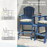 Sundale Outdoor Tall Adirondack Bar Set, Patio Umbrella Table and Bar Chairs Set of 2 - Photo 5