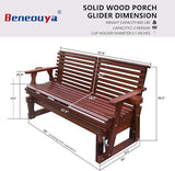 5FT Outdoor Glider with Cupholders, High Roll Back, 3-Seater Glider Chair - Photo 2