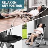 Slsy Zero Gravity Chair, Reclining Lounge Chair with Removable Cushion & Tray for Indoor and Outdoor - Photo 6