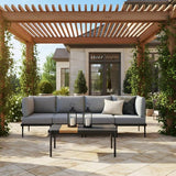 Sundale 5 Pieces Outdoor Patio Furniture Set, Metal Sectional Sofa Patio Conversation Set with Coffee Table - Photo 8