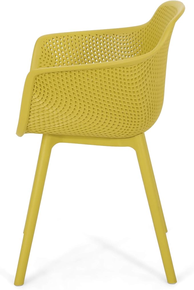 Christopher Knight Home Davina Outdoor Dining Chair (Set of 2), Yellow