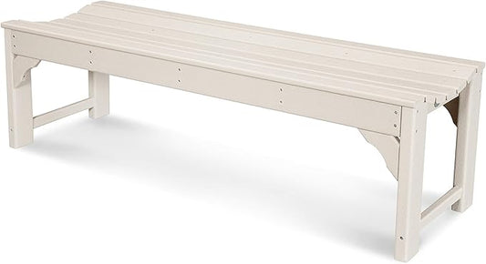 POLYWOOD Traditional Garden 60-Inch Backless Bench, Sand