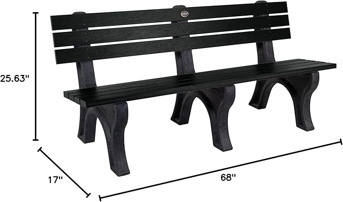 Sequoia Professional Aurora Park Bench, 6 ft, Black