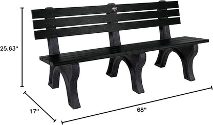 Sequoia Professional Aurora Park Bench, 6 ft, Black