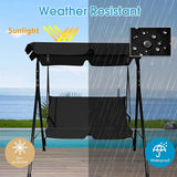 Tangkula 2 Person Porch Swing, Outdoor Swing with Removable Cushions, Solid Steel Structure - Photo 6