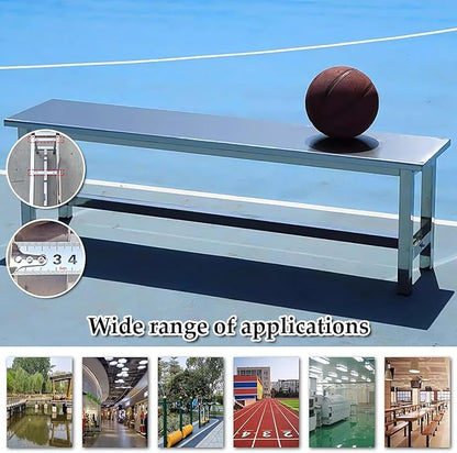 Outdoor Benches Weatherproof Stainless Steel Porch Chair Metal Garden Bench Backless for Park, Shopping Mall, Residential Area, School, Workshop(150x35x45cm/59.1x13.8x17.7in)