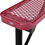 Global Industrial 4'L Heavy Duty Expanded Metal Mesh Flat Bench with Steel Frame, Portable Outdoor Bench - Photo 5