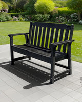 Outdoor Bench, 2-Person HDPE Garden Bench, All Weather Poly Patio Bench for Outdoors, Garden, Backyard, Porch and Park - Photo 2