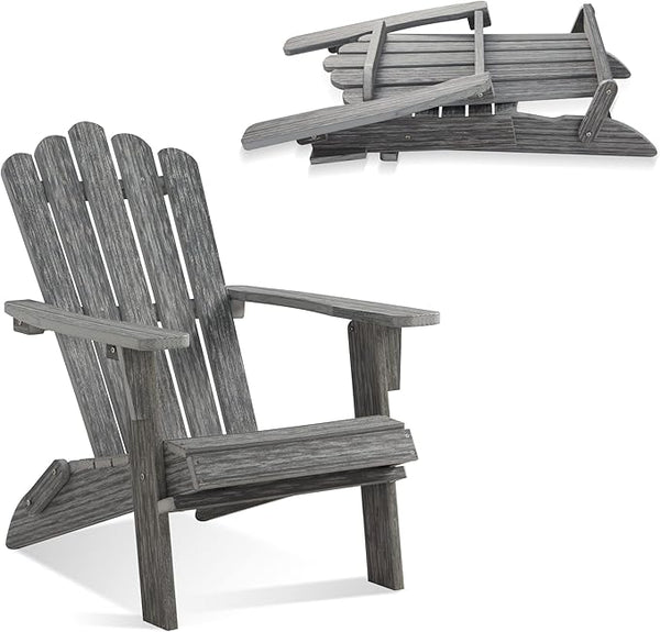 Folding Adirondack Chair, HDPE Adirondack Chairs, All-Weather Resistant Lawn Chairs,Patio Firepit Chairs for Garden - Photo 1